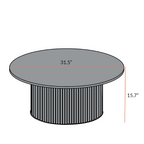 Maru Round Oak Pedestal Coffee Table — Oak