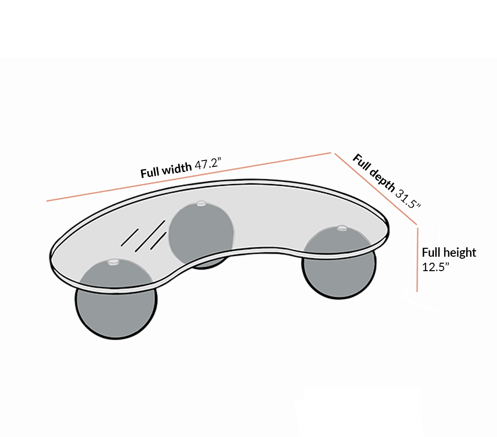 Sveti Curved Glass Coffee Table — Black