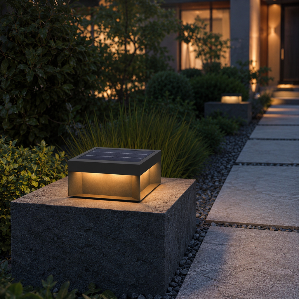 Sandblasted Metal Box Outdoor Light