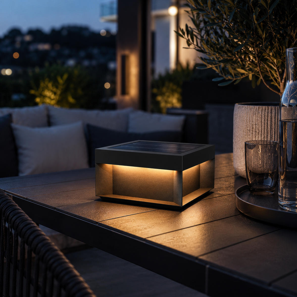 Sandblasted Metal Box Outdoor Light