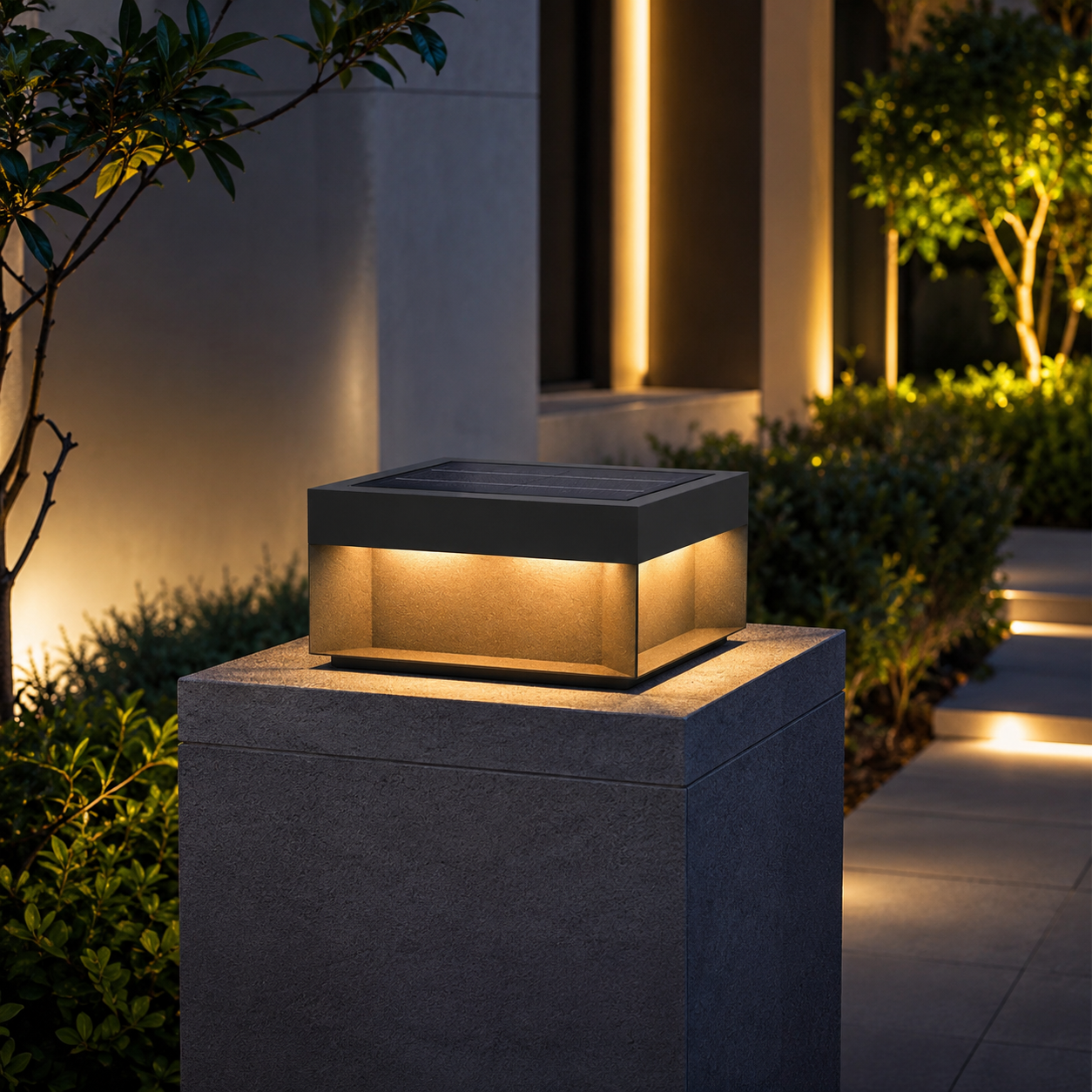 Sandblasted Metal Box Outdoor Light