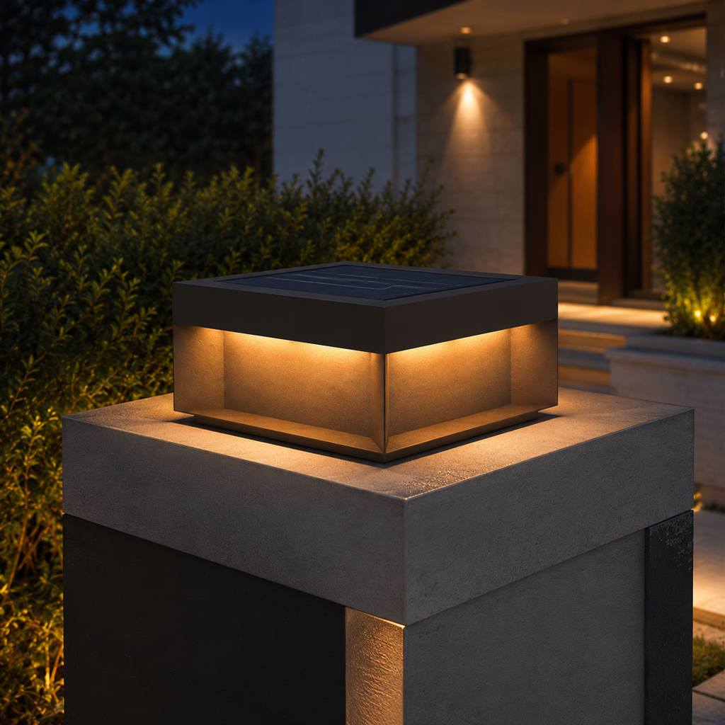 Sandblasted Metal Box Outdoor Light