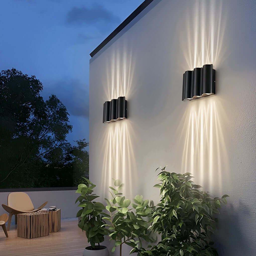 Wavy Aluminum Up-Down Wall Light