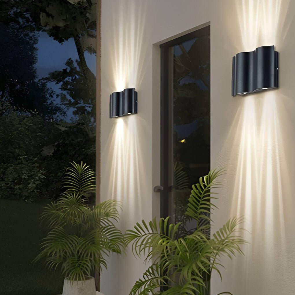 Wavy Aluminum Up-Down Wall Light