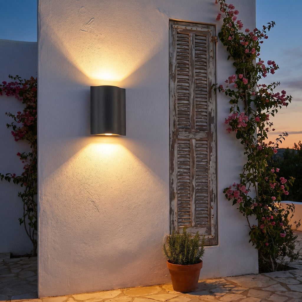 Wavy Aluminum Up-Down Wall Light