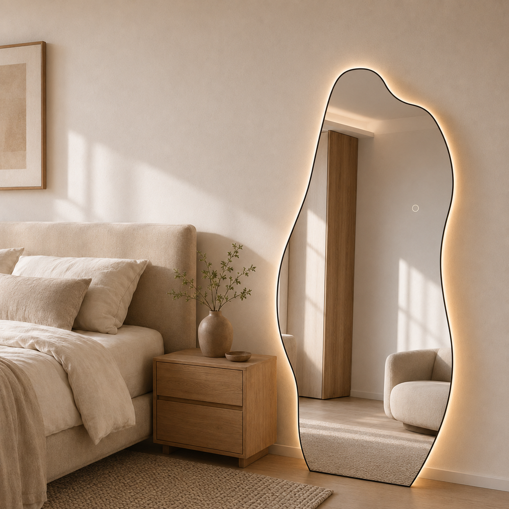 Asymmetrical Full-Length LED Wall Mirror
