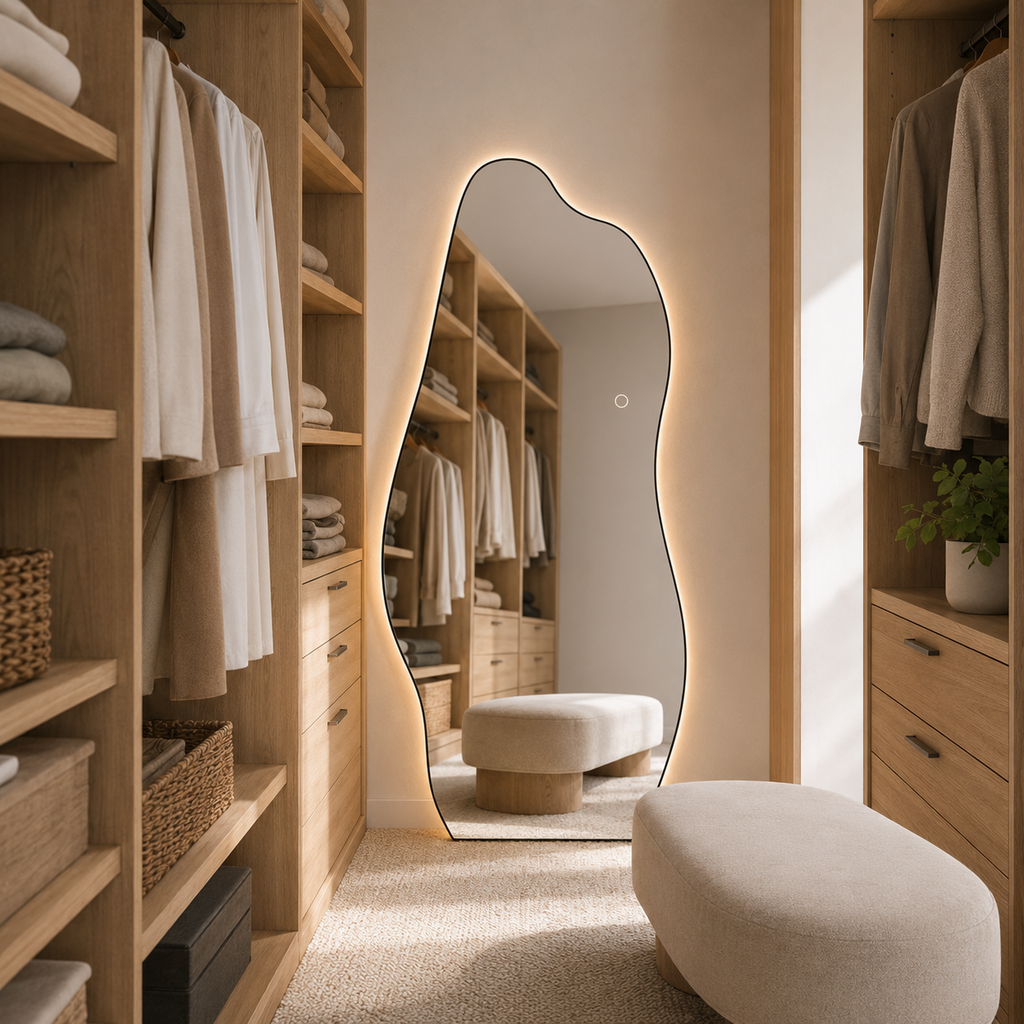 Asymmetrical Full-Length LED Wall Mirror