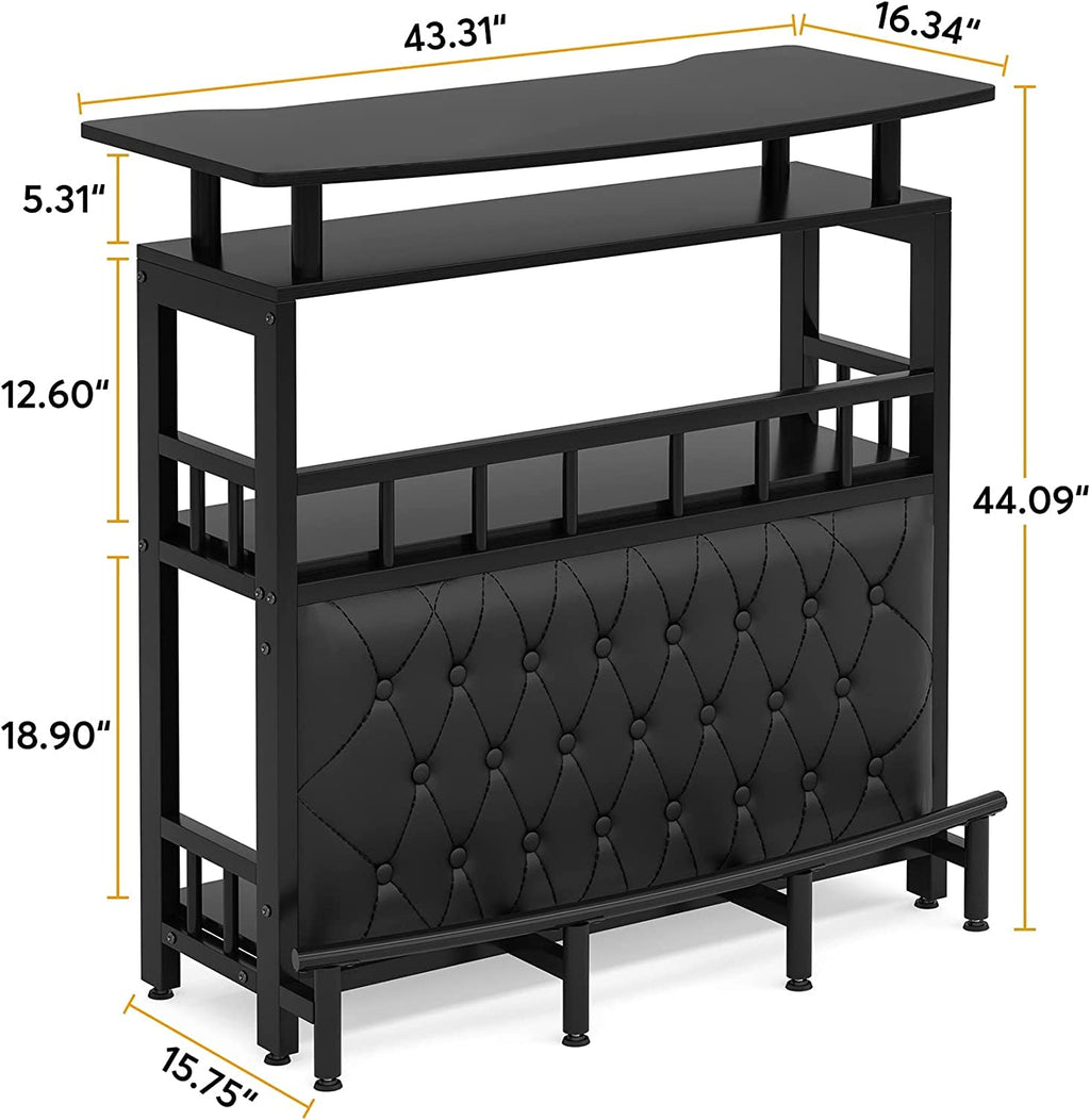 Curved Home Bar Unit with Footrest