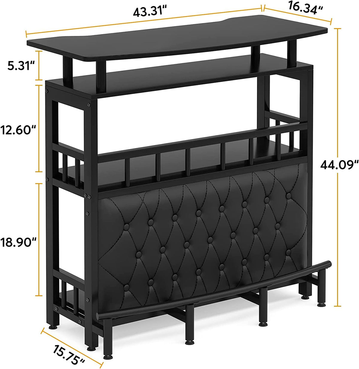 Curved Home Bar Unit with Footrest