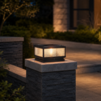 Ribbed Glass Outdoor Pillar Light