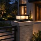 Ribbed Glass Outdoor Pillar Light