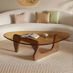 Sculpt Oak Glass Top Coffee Table