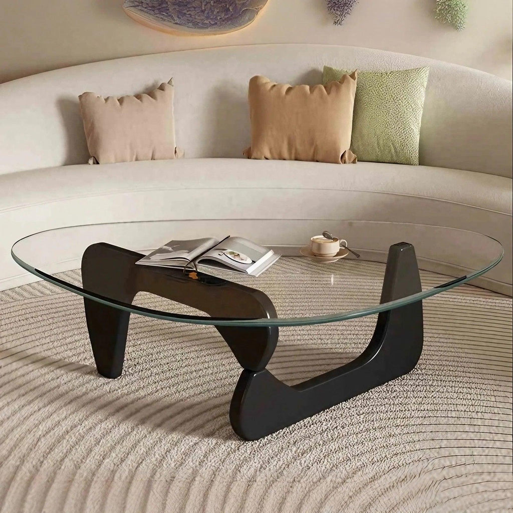 Sculpt Oak Glass Top Coffee Table