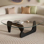 Sculpt Oak Glass Top Coffee Table