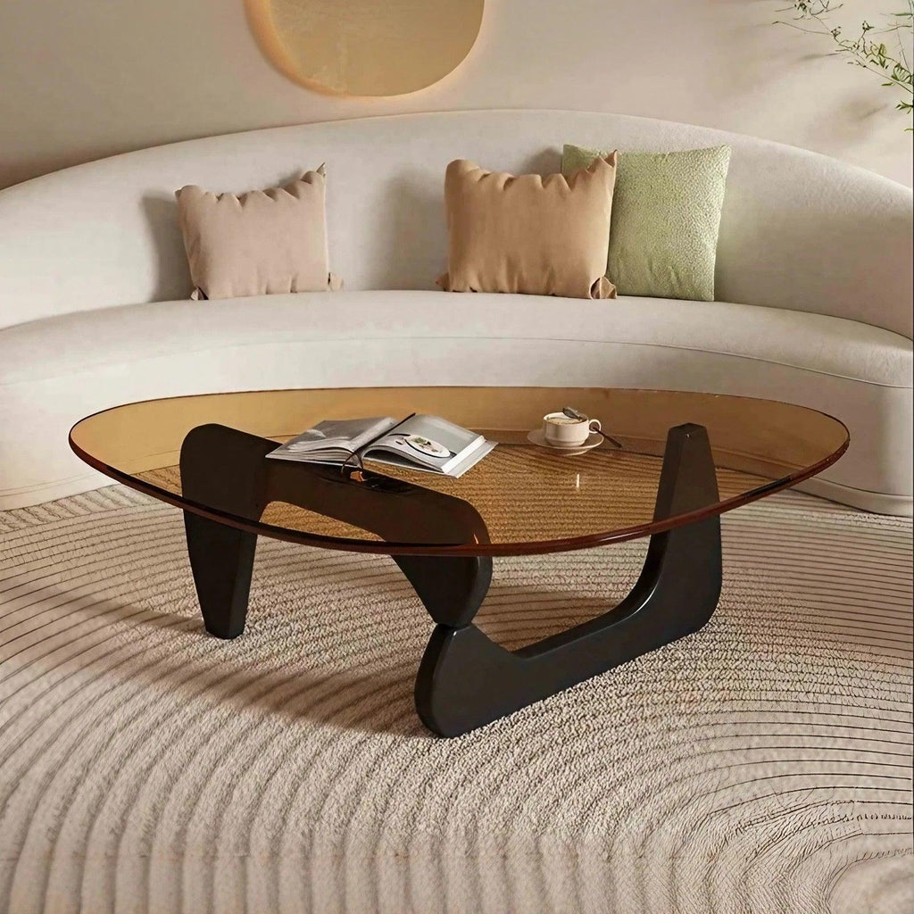Sculpt Oak Glass Top Coffee Table
