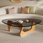 Sculpt Oak Glass Top Coffee Table