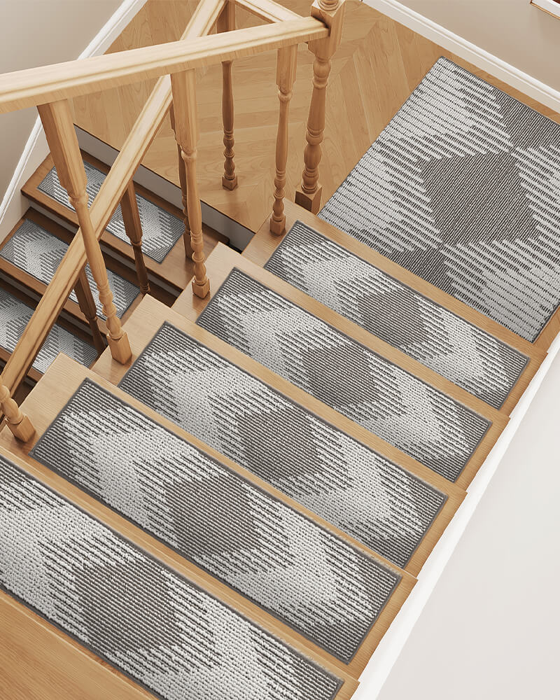 Ravellora Textured Stair Treads - Gray