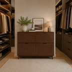 Fluted 32-Pair Shoe Storage Cabinet with 4 Flip Drawers