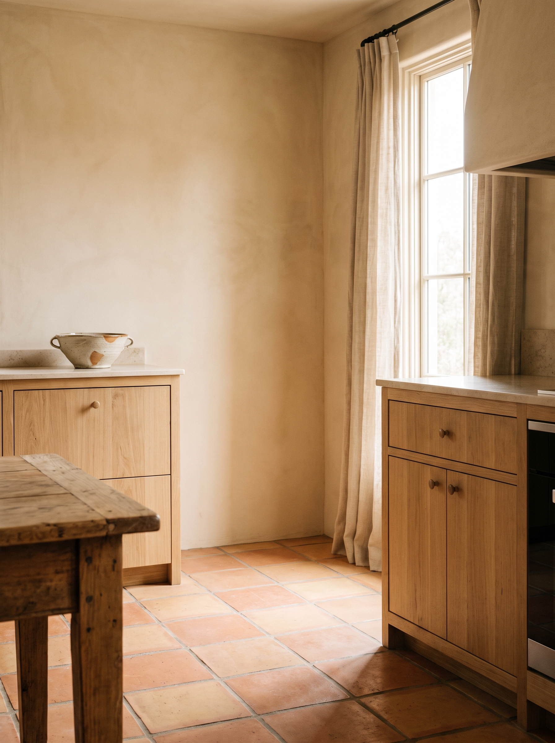 Tuscan Olive empty kitchen corner before