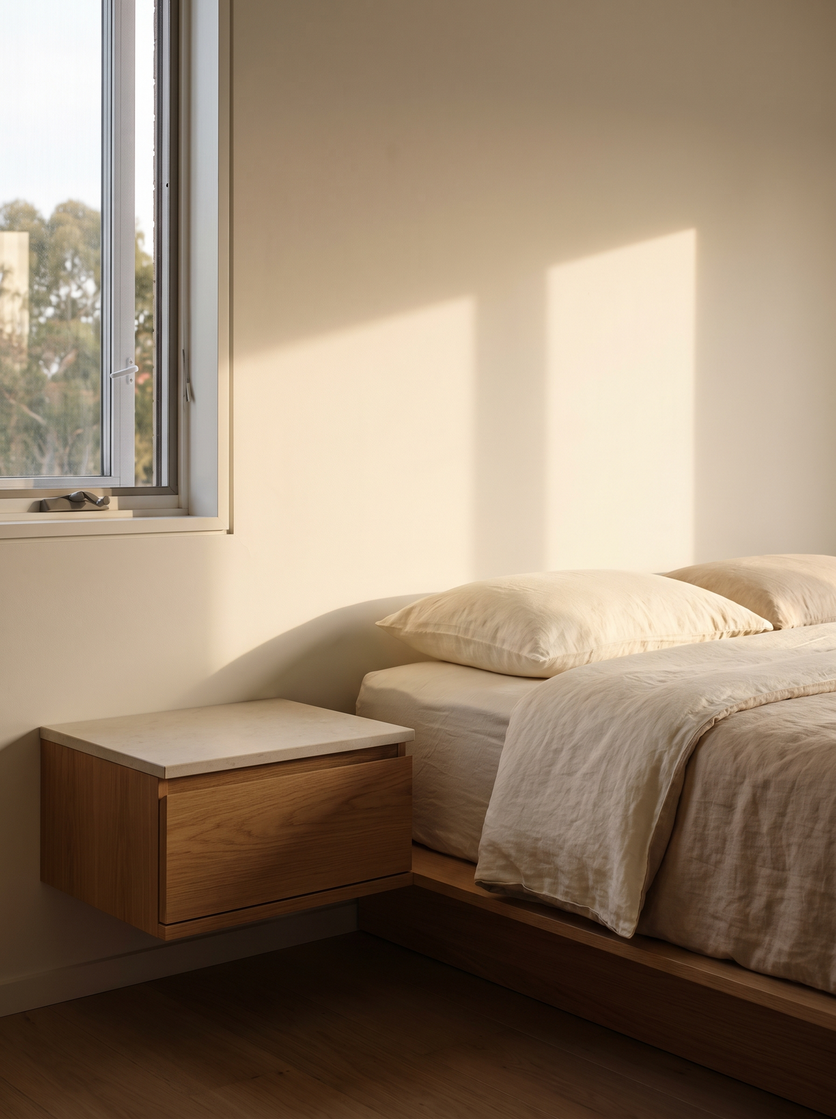 Modern Table Lamp empty nightstand before