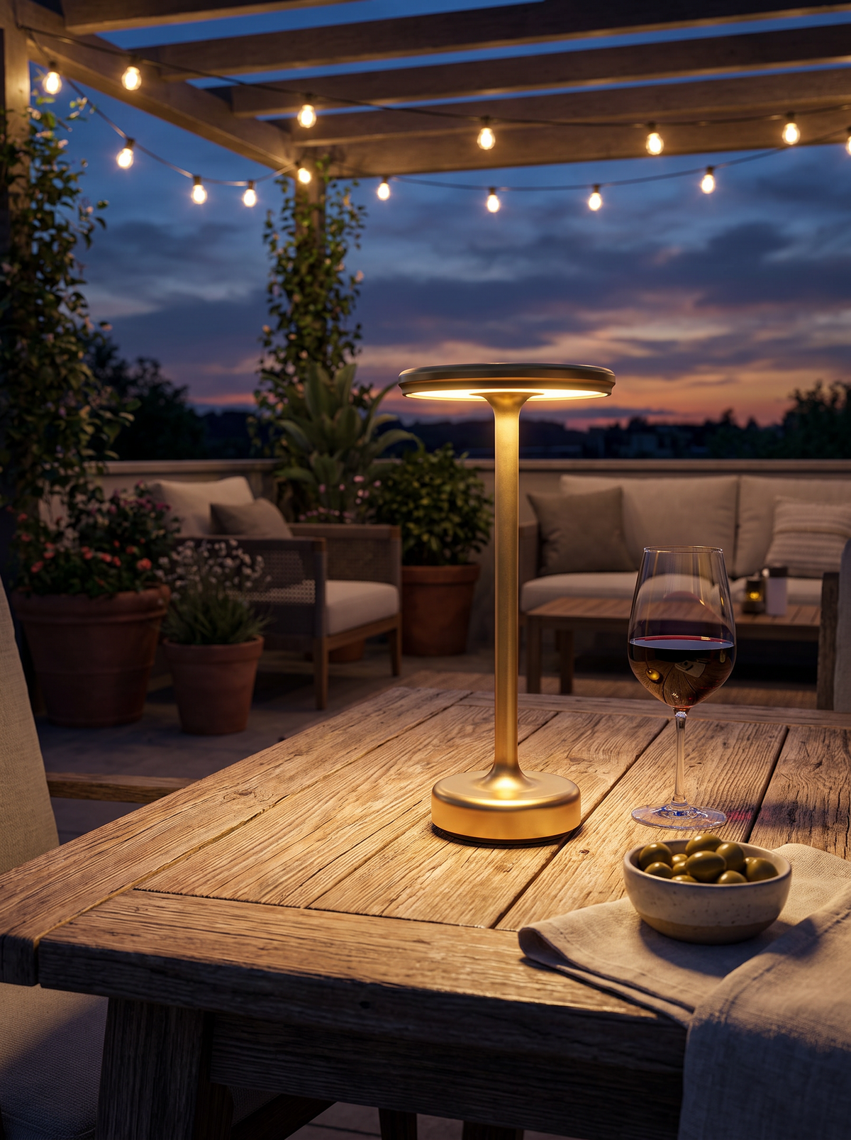 Solara Table Lamp patio lifestyle