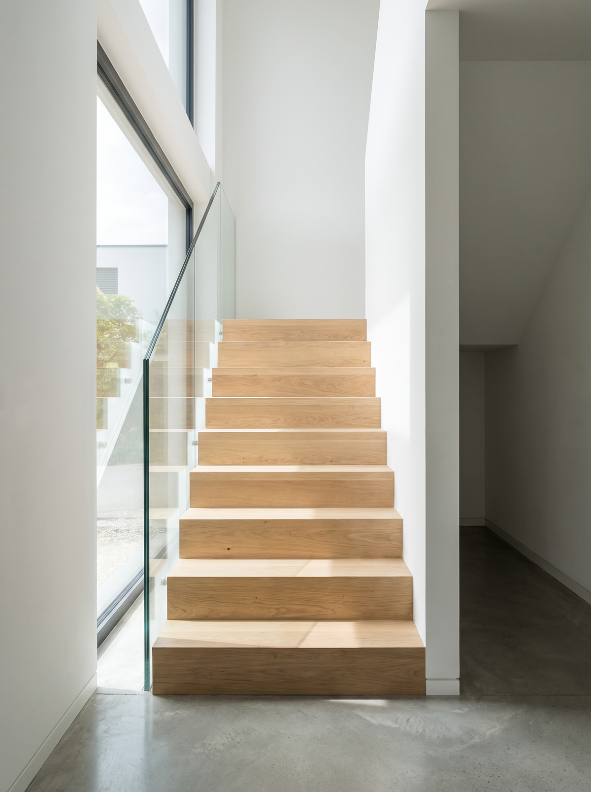 Textured Stair Treads Gray before staircase scene