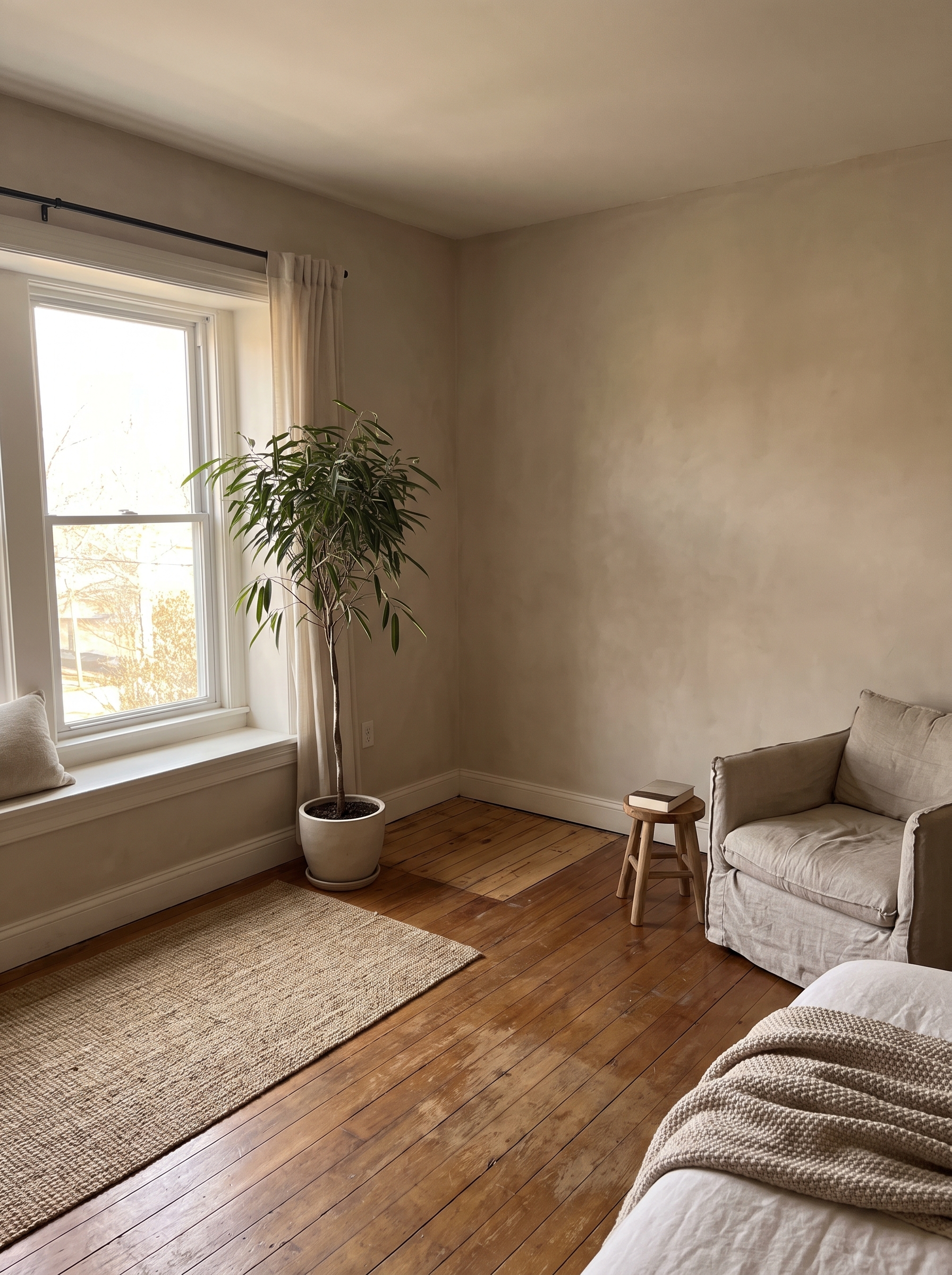 Serene Ficus Tree empty room scene