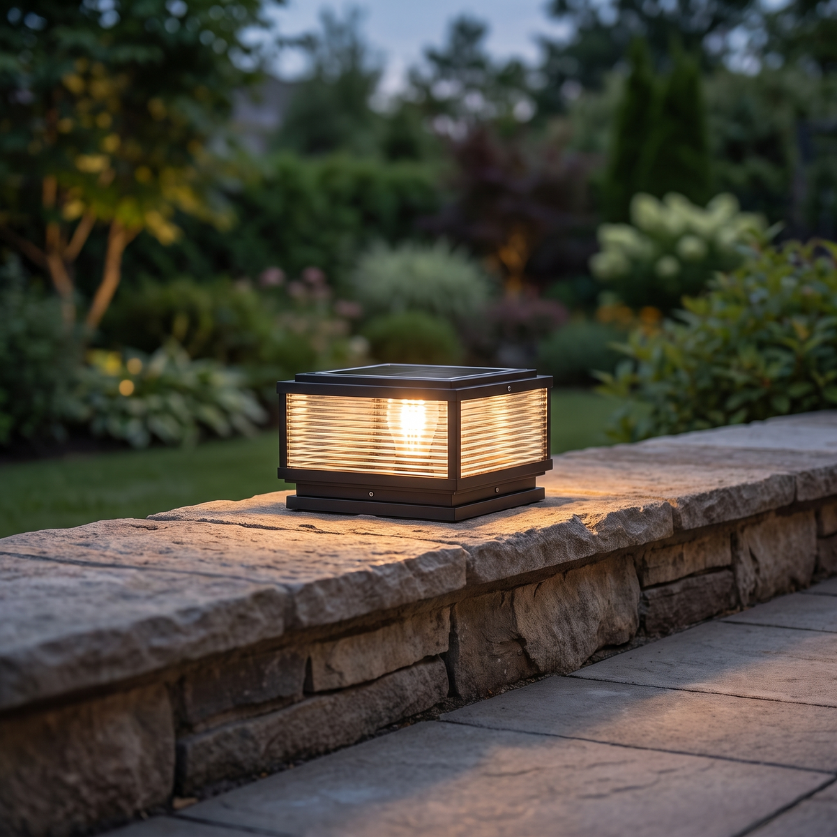 iwt2|Ribbed Glass Outdoor Pillar Light