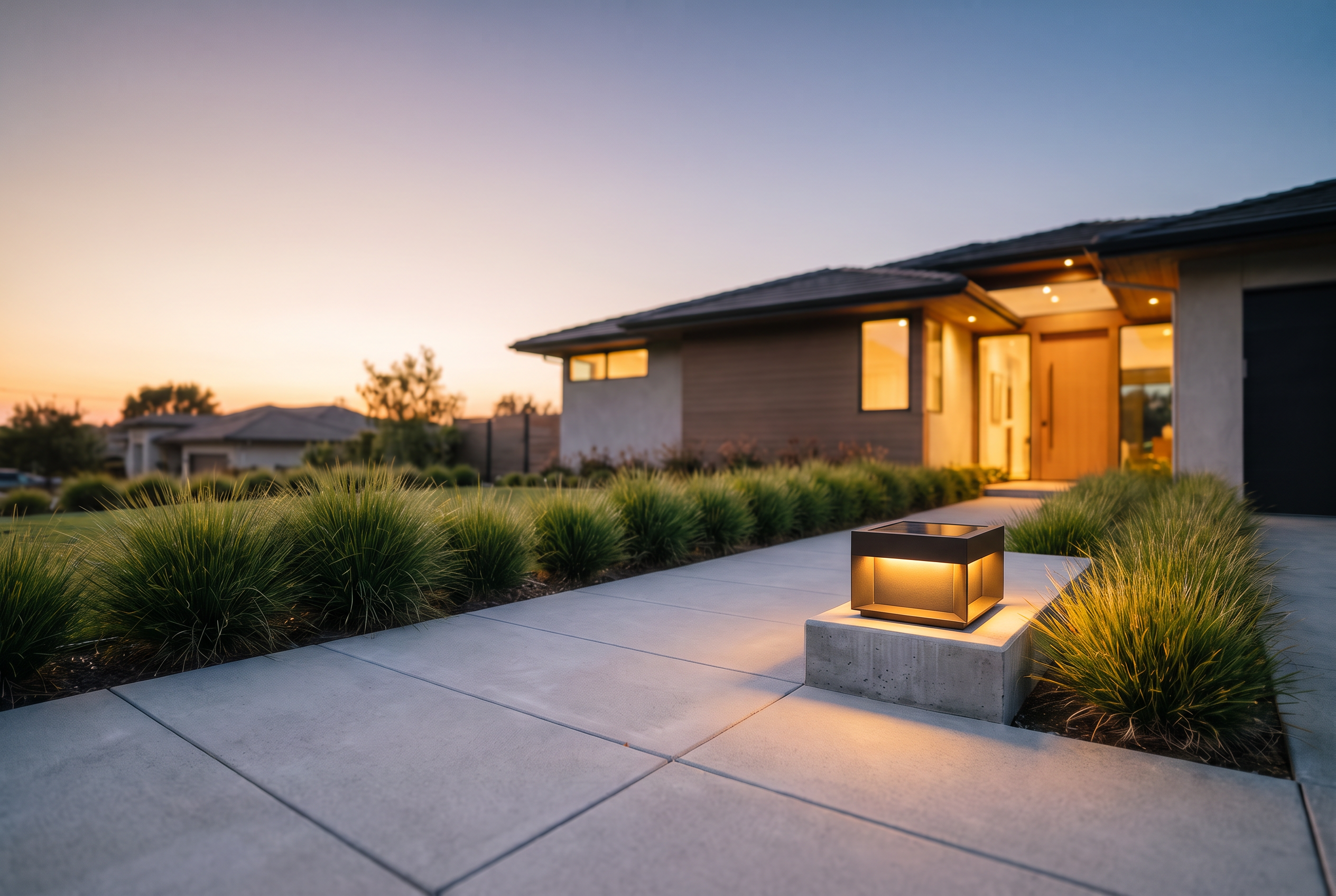 slider2|Sandblasted Metal Box Outdoor Light