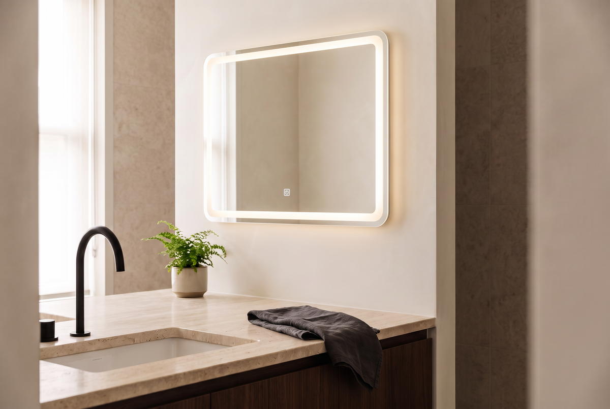Iyra Arched LED Mirror after with mirror