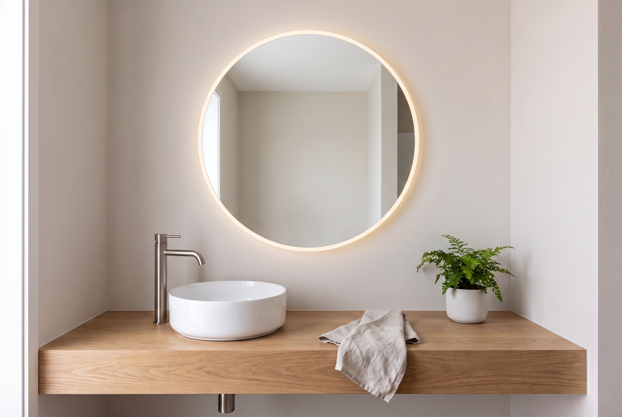 Uranus Round LED Mirror after with mirror