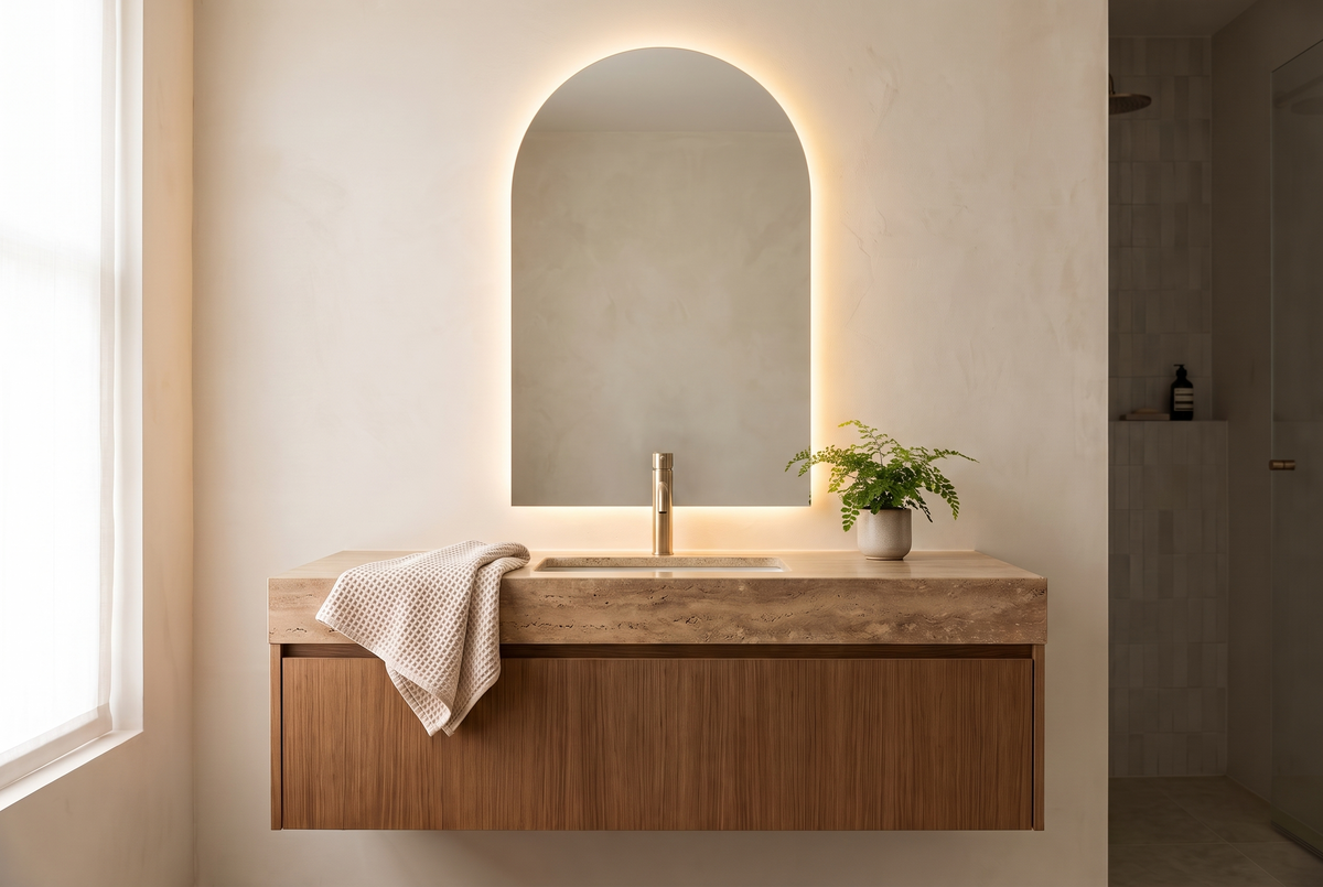 Procyon Arched LED Mirror after with mirror