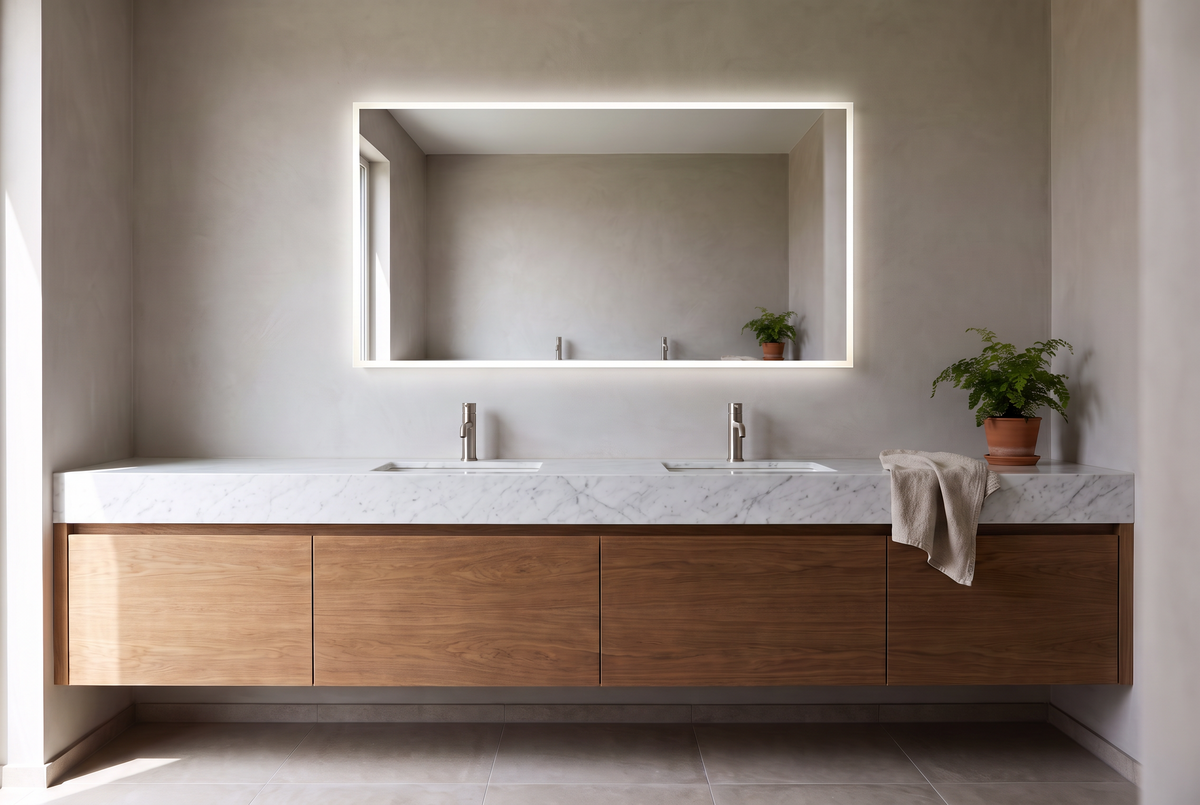 Neptune Oversized LED Mirror after with mirror