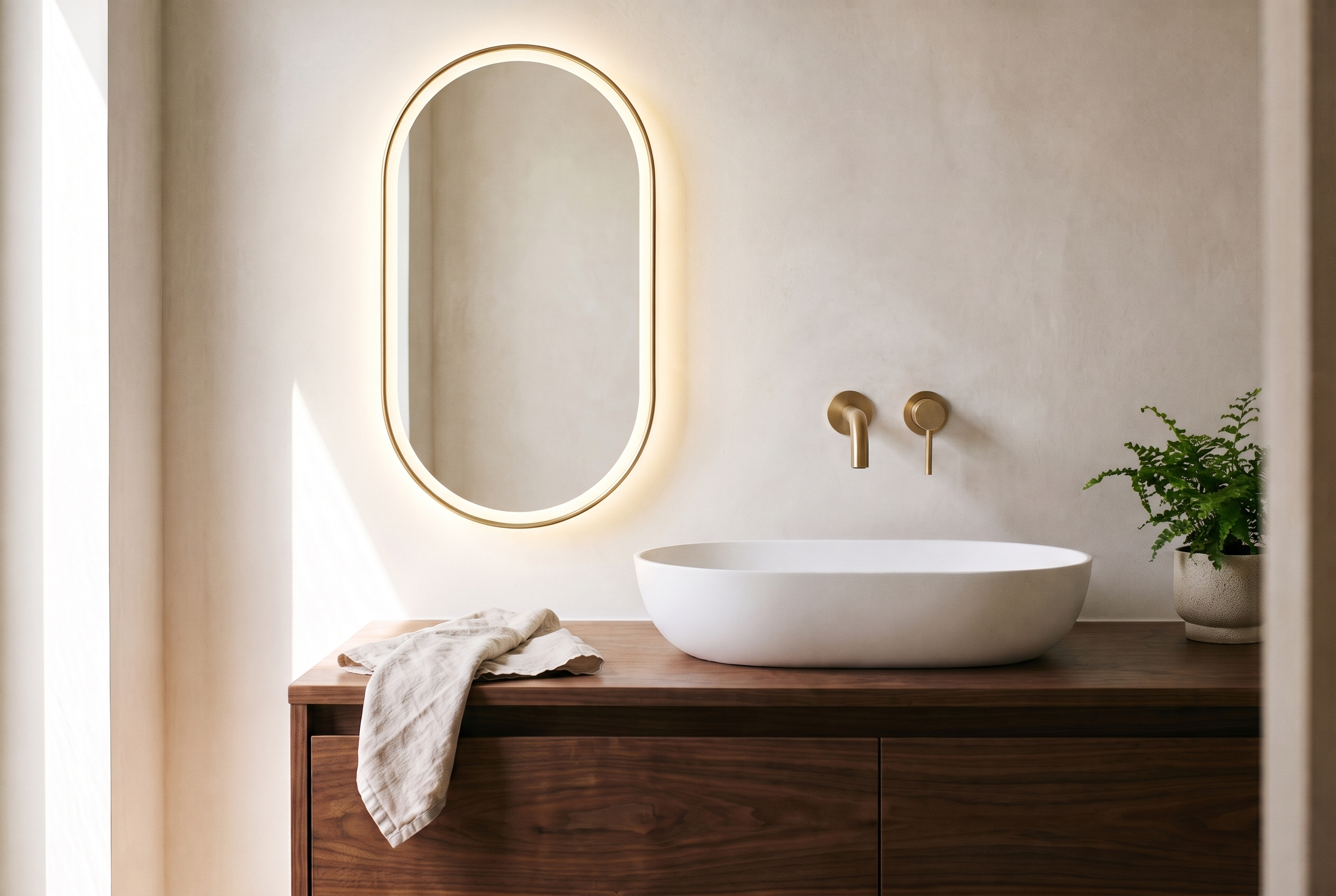Lyron Oval LED Mirror after with mirror