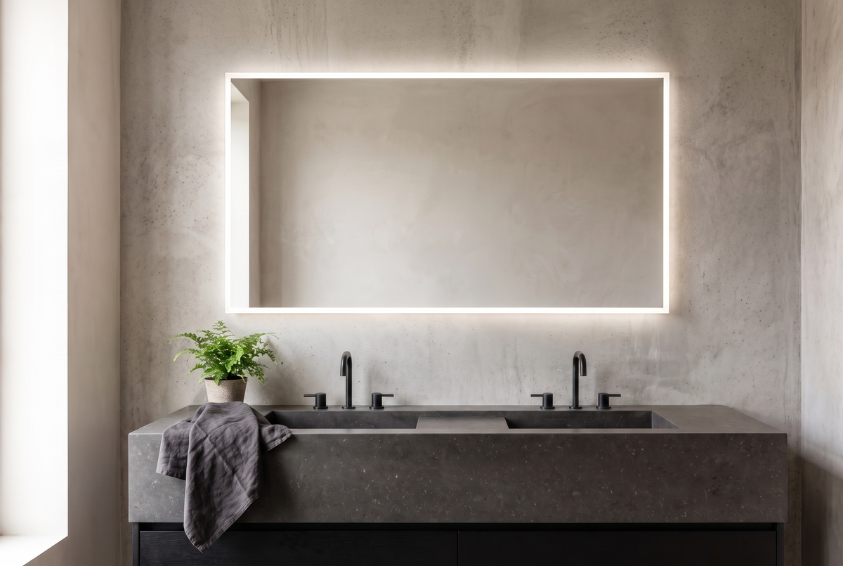 Cyllene Oversized LED Mirror after with mirror