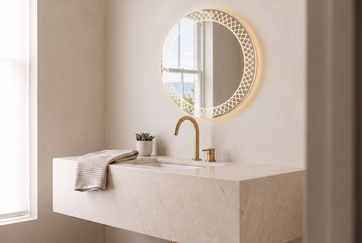 Metis Round LED Mirror after with mirror