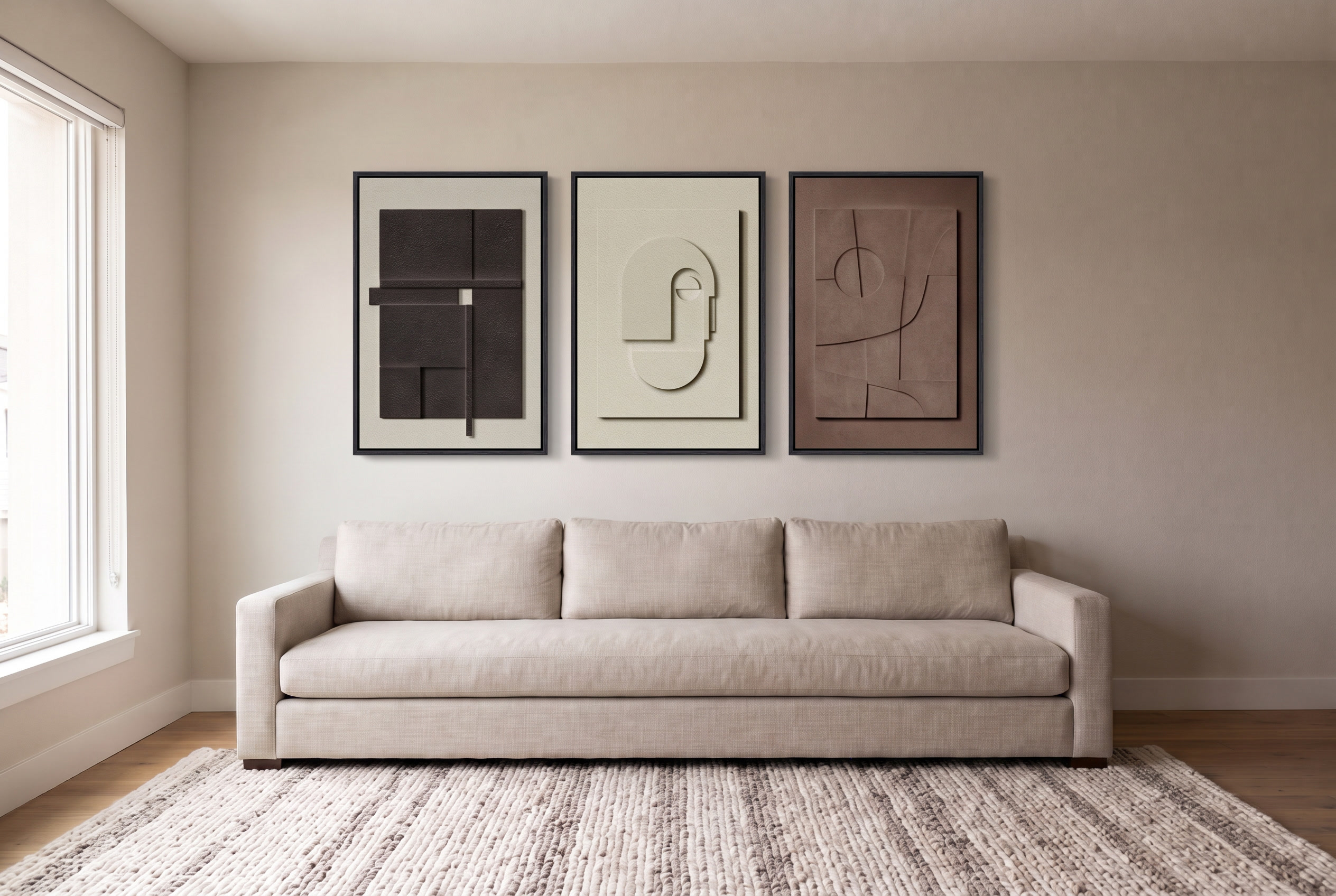 Monolith 3D Wall Art Trio after, wall art installed