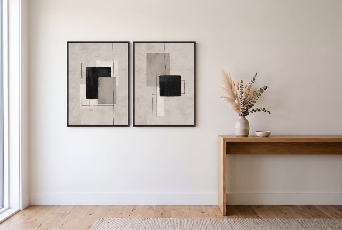 Ashwood Wall Art Duo after, wall art installed