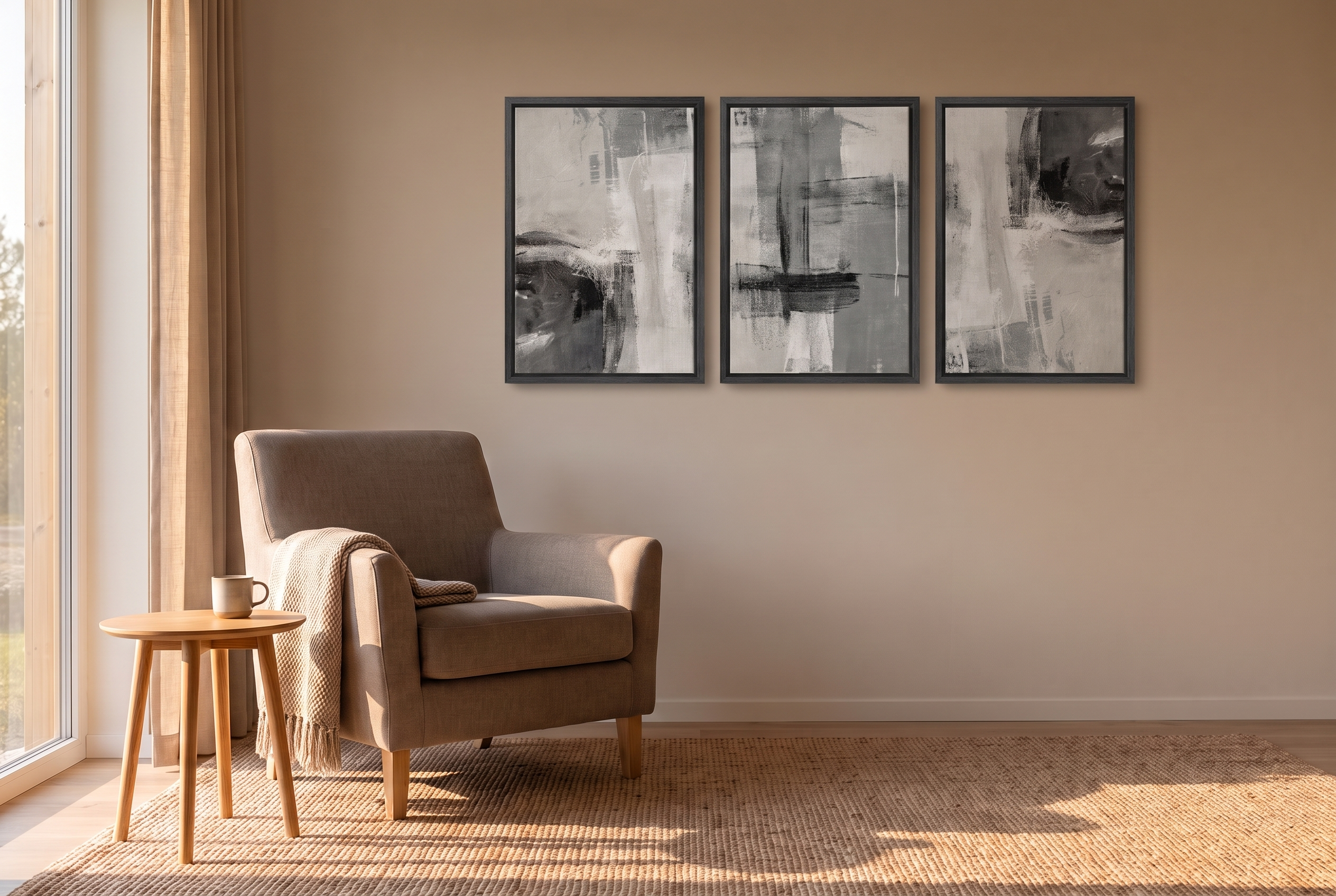 Sable Wall Art Trio after, wall art installed