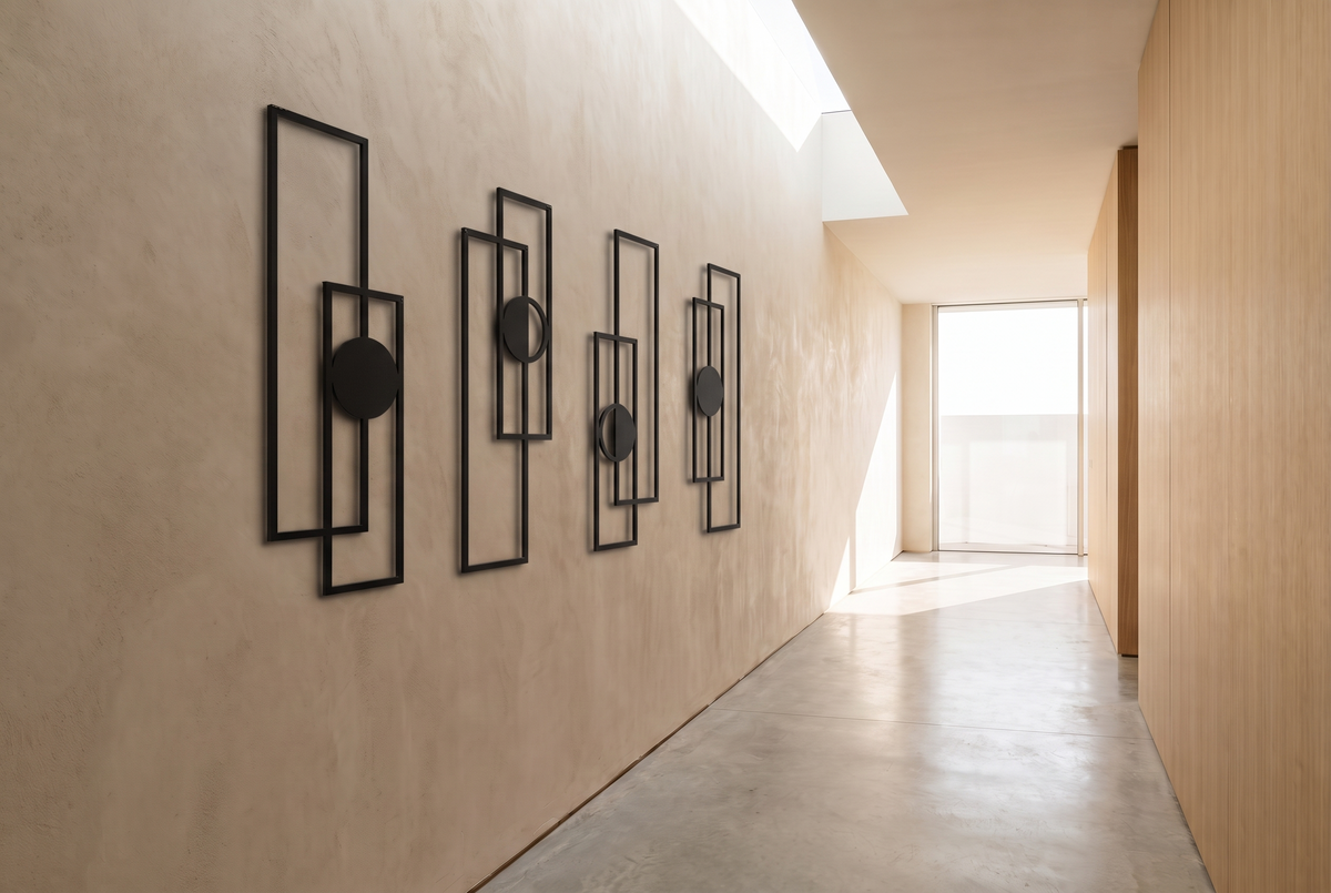 Cuspin Metal Wall Art Set after, wall art installed