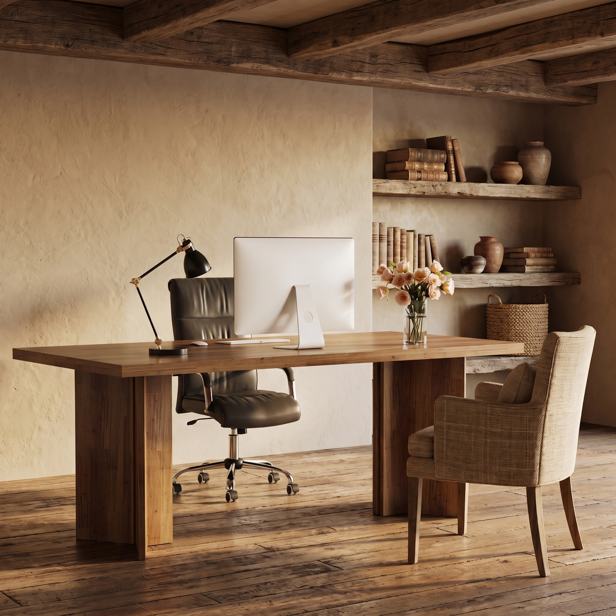 63 inch Farmhouse Executive Desk, Large Tabletop - ultra luxury lifestyle