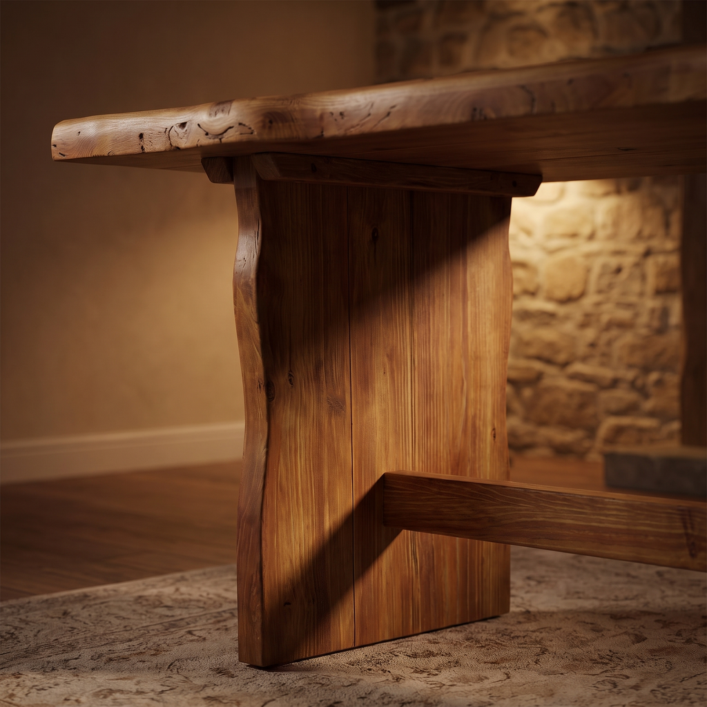 63 inch Live Edge Solid Wood Executive Desk - ultra luxury detail