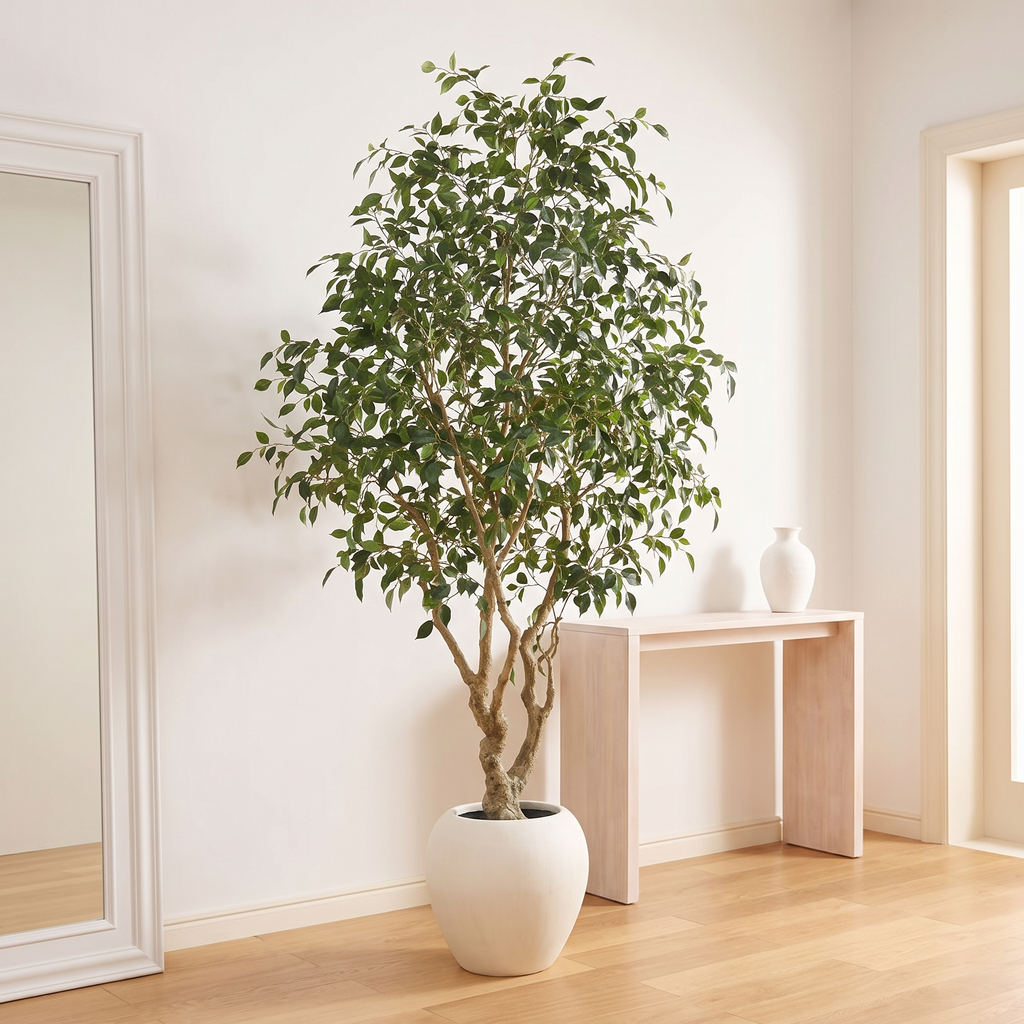 Adcock 8ft Artificial Ficus Tree luxury lifestyle entryway