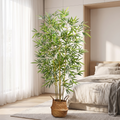 Artificial Bamboo Tree in Wicker Basket luxury lifestyle bedroom