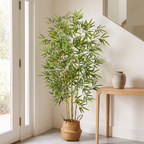 Artificial Bamboo Tree in Wicker Basket luxury lifestyle entryway