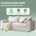 Traditional Upholstered Standard Sofa with Square Armrests and 2 Throw Pillows