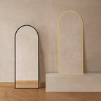 Arched Metal Oversized Full Length Mirror with Stand