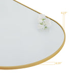 Arched Metal Oversized Full Length Mirror with Stand