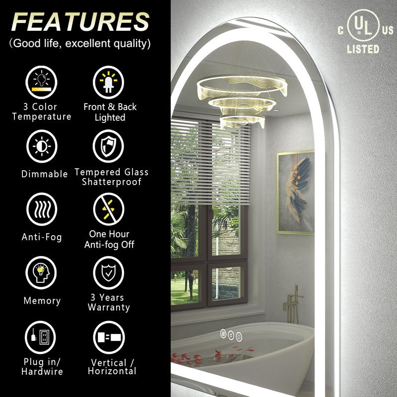 Iyra Arched LED Mirror