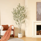 Altman Faux Olive Tree with White Planter